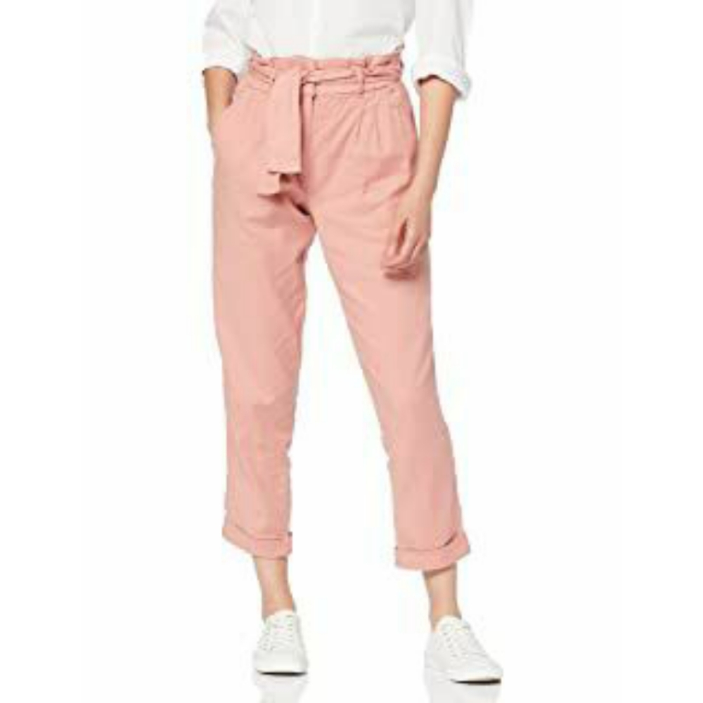 Ci Sono Pink Paperbag Wide Leg Pants